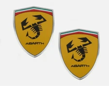 2Pcs 3D Metal Scorpio ABARTH Emblem Sticker Car Body Rear Trunk Badge for Fiat