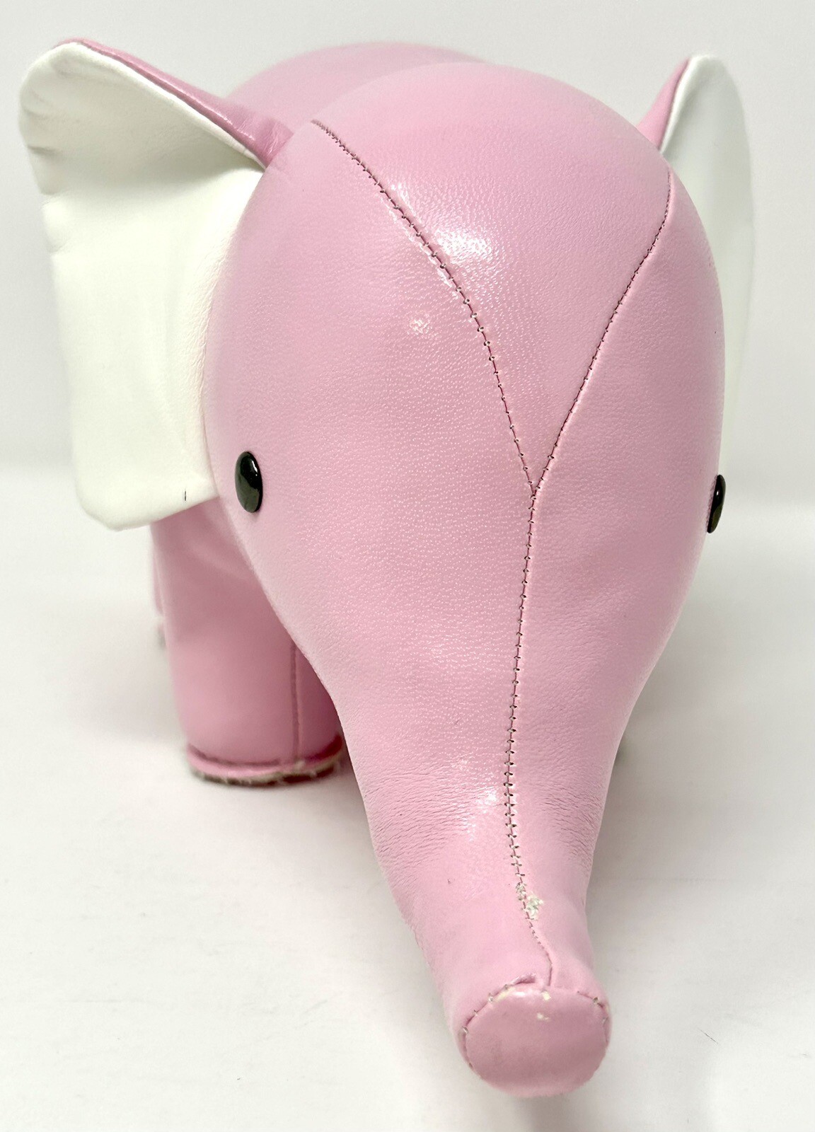Zuny Pink Faux Leather Elephant Weighted Bookend Doorstop Baby Decor