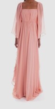 695 Badgley Mischka Women's Pink Floor-Length Flowing Gown Size 12