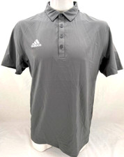 NEW Adidas Stadium Coaches Sustainable Grey Polo SS Collared Button Men's XL