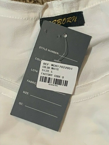 Camisa Túnica Racerback Blanco de Chifón en Capas / Talla Grande / Nueva con Etiquetas - Imagen 6 de 6