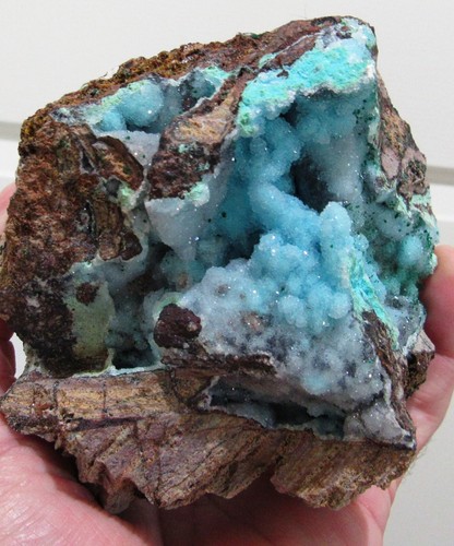 SENSATIONAL SPARKLING CHRYSOCOLLA W/ DRUZY QUARTZ CRYSTAL!!! REPUBLIC OF CONGO - Picture 5 of 11