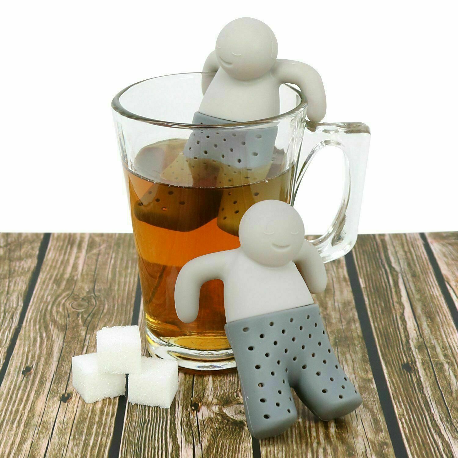 2x Teesiebe "Mr. Tea" für Tassen Teefilter für losen Tee und Teeblätter Teeei