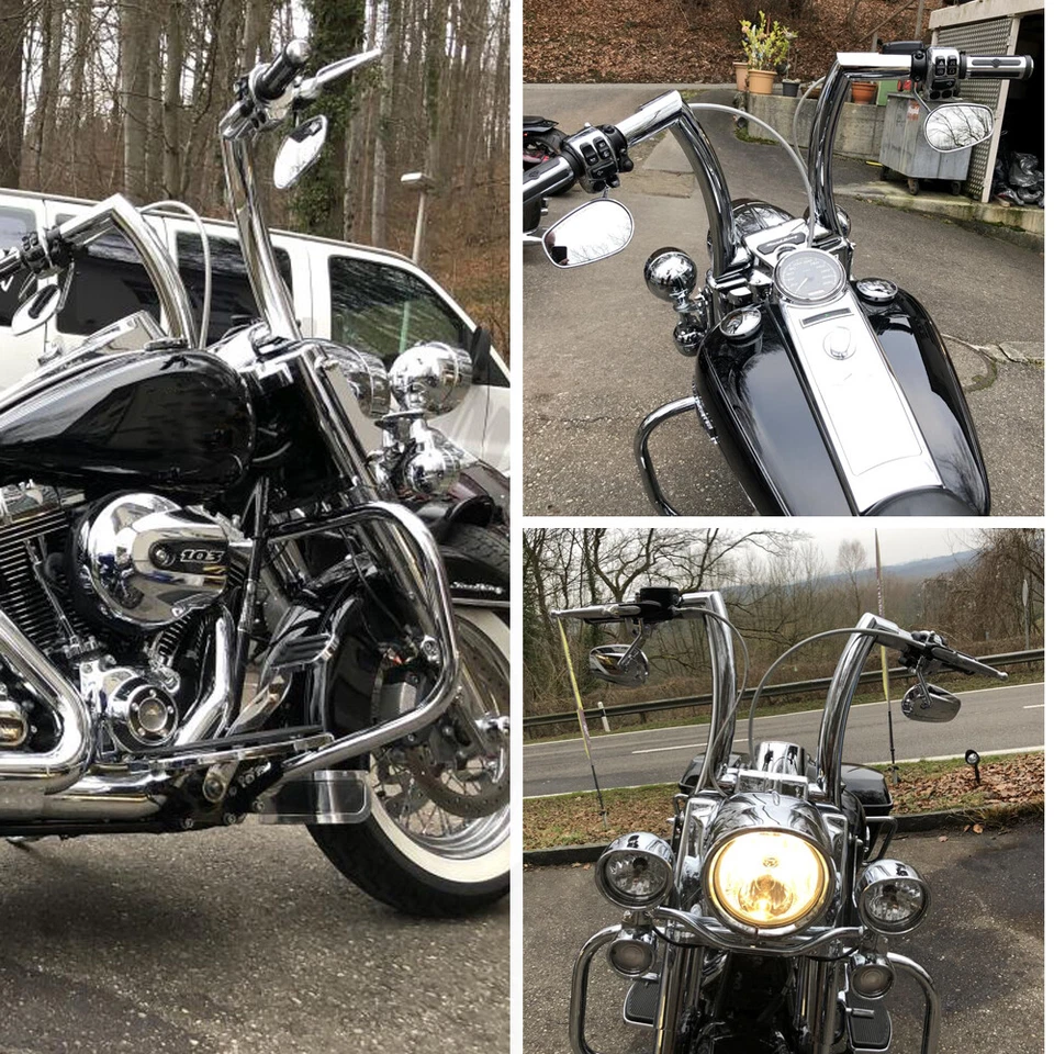 16" DNA MONSTER FAT APE HANGER BARS 1-1/2" HANDLEBARS FOR HARLEY TOURING Softail - Image 3 of 4