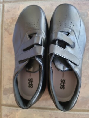 SAS VTO Walking Shoe Men 12-W3 Wide Black Leather Dual Strap Comfort Sneaker USA