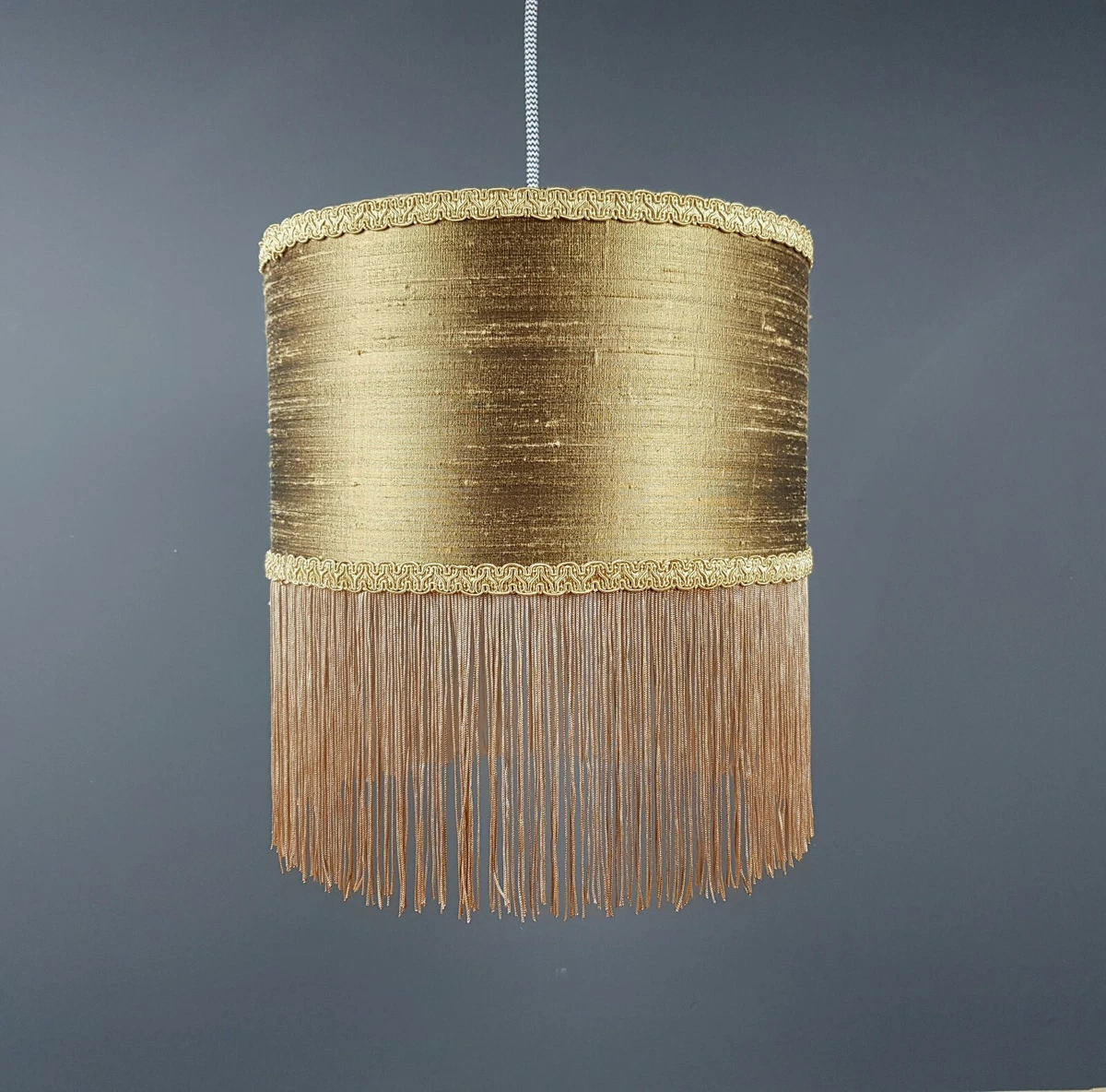 Gold cheap silk lampshade