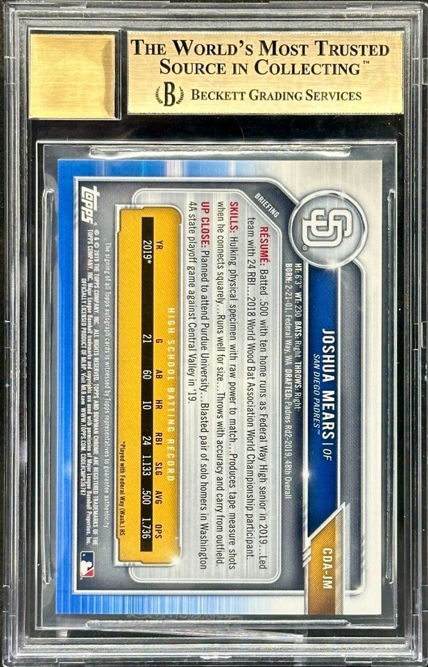 2011 BOWMAN CHROME 1ère Prospect Auto PAUL GOLDSCHMIDT BGS 9.5 #BCP-99