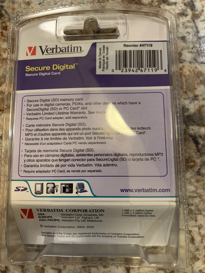 Brand New In Box Verbatim Secure Digital Card 256mb/SD card - Image 2 of 2