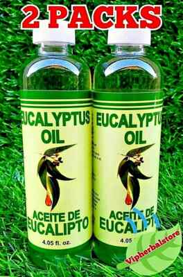 2 Bottles Aceite de Eucalipto 4.05 oz Eucalyptus Essential Oil Aromatherapy