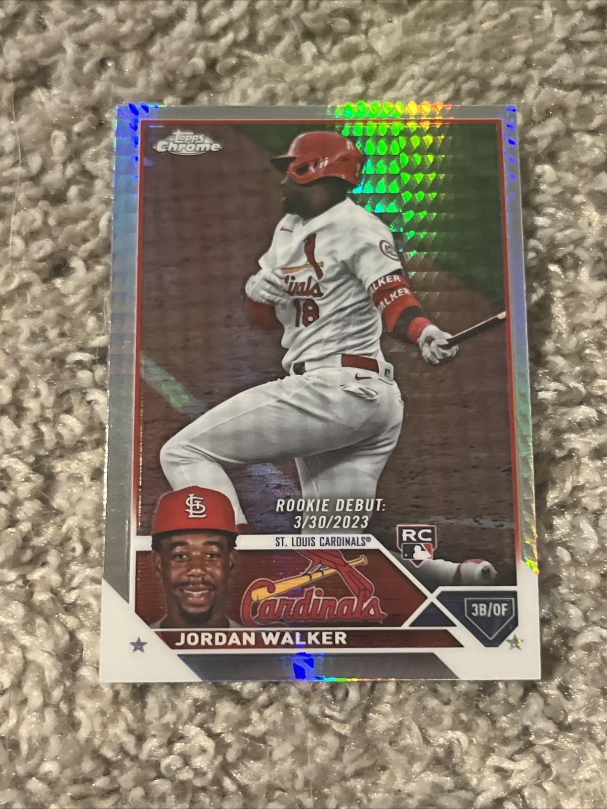 2023 Topps Chrome Jordan Walker Prism Refractor RC #209 Cardinals Rookie