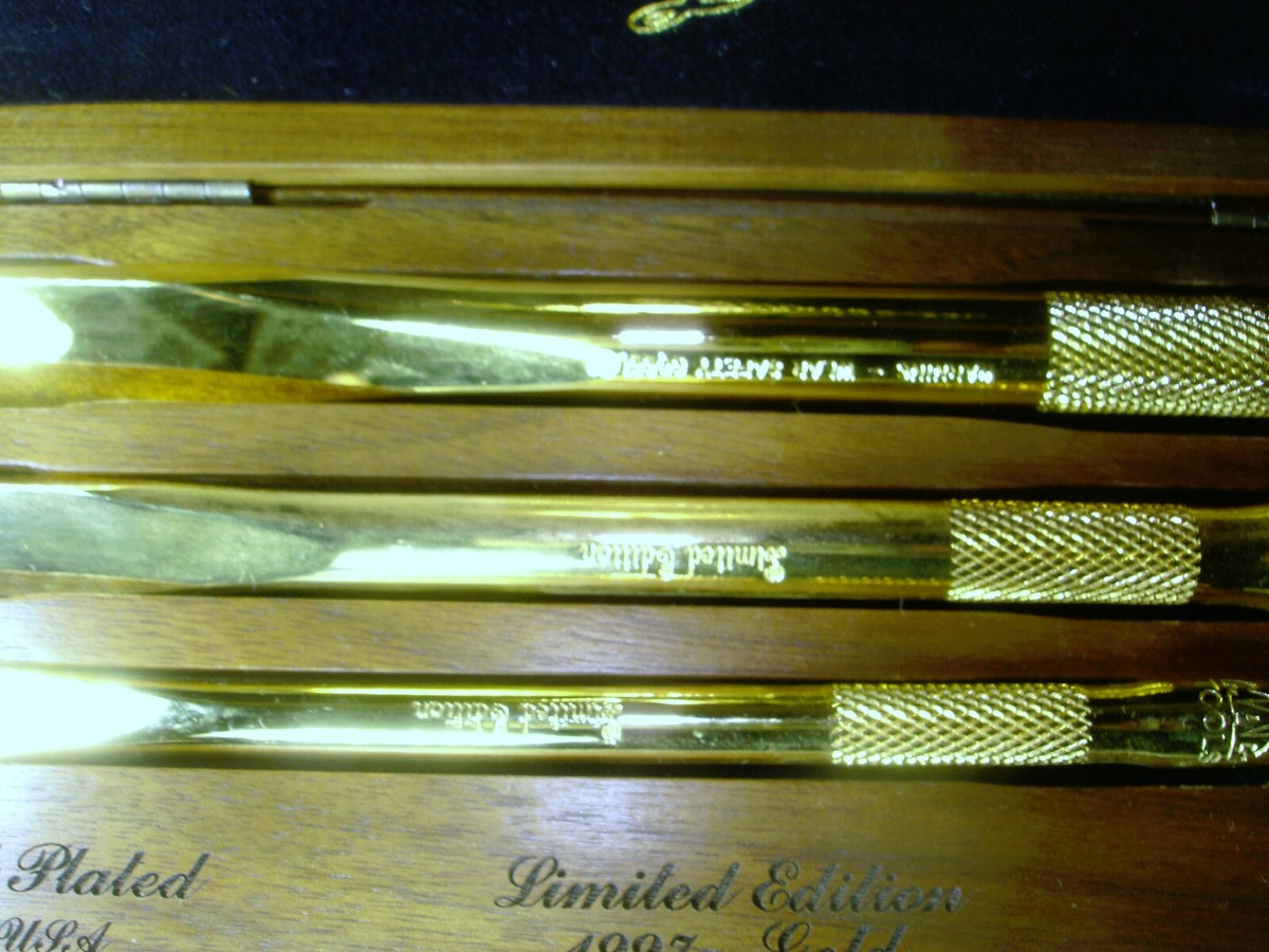 1997 MAC TOOLS Limited 24k Gold Plated Chisel Set In Wooden Box