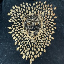 Vtg Charles Casual Of California Gold Cheetah Print Bling Made In USA Size L/XL