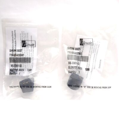 Lot of 2 Glenair 770-005A203W1 Non-Lipped Right Angle Shrink Boot, Zero Halogen