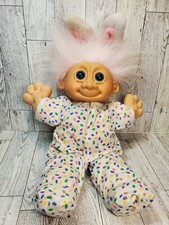 VP1 RUSS Troll Kidz Doll Bunny Easter Girl Pink Hair Jelly Beans Outfit 15"