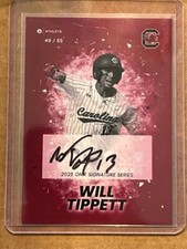WILL TIPPETT 2025 ONIT Tennessee Baseball Red Parallel On Card AUTO # 49/55