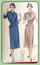 Vintage 50's DRESS Pattern Slim-Shirtwaist RARE Butterick 5661 Size 16