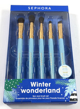 SEPHORA Winter Wonderland 5 piece eye brush set. christmas vegan discontinued