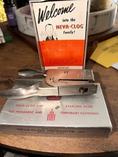 Neva-Clog J-60 Stapling Plier Tool with Original Box, Paperwork Included