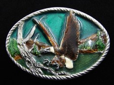 RF01161 NOS VINTAGE 1970s AMERICAN BALD EAGLE COMMEMORATIVE BELT BUCKLE