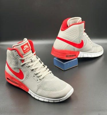Nike SB Paul Rodriguez 7 Hyperfuse Max Grey Red  616571-006 Men Size 9