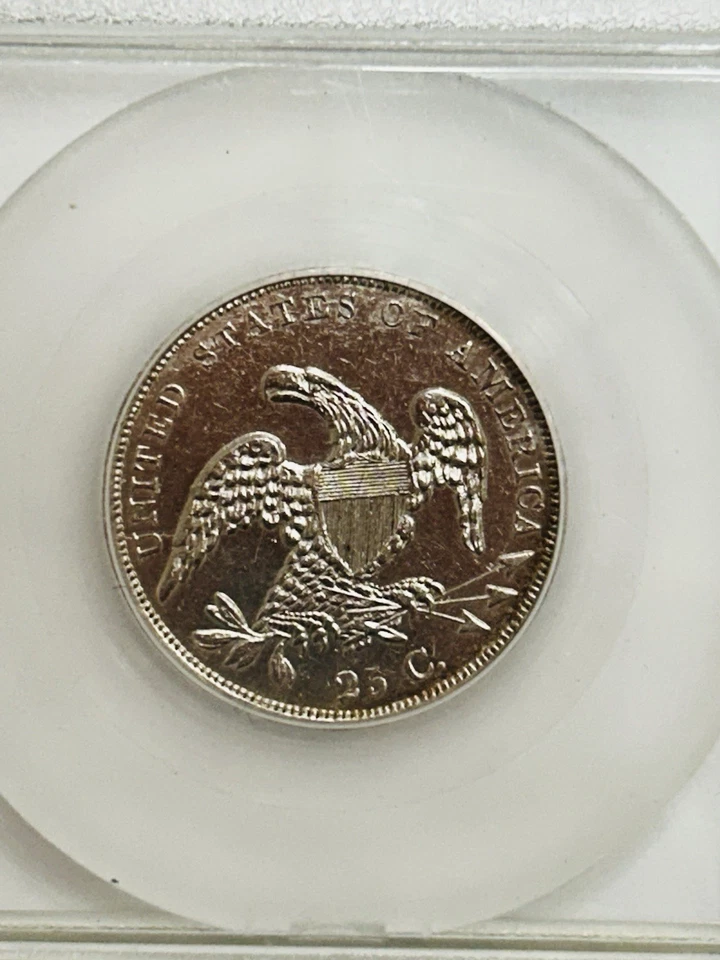 1836 Capped Bust Quarter, MS BU Unc , Early Type Piece Rare Find - Image 4 of 4