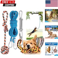 Dog Outdoor Bungee Hanging Toy with Spring and Rope Tether Tug of War Dog Toys