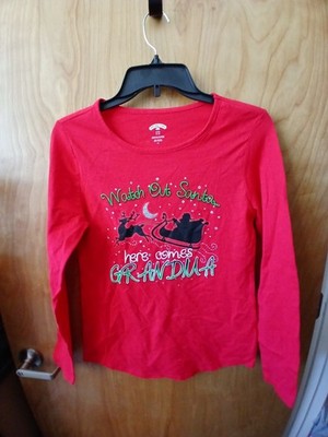 WOMAN'S CHRISTMAS WATCH OUT GRANDMA HERE COMES GRANDMA SHIRT SIZE SMALL 4 6