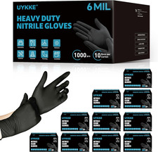 HEAVY DUTY 6 Mil Nitrile Black Gloves Disposable Latex Free Rubber Cooking Clean