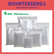 4'' x 12''  4 Mil Thick Clear Zipper Reclosable Poly Bags by Quintessenza