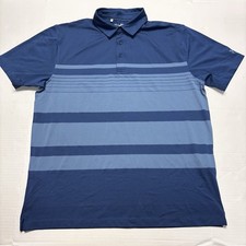 Under Armour Loose Fit Heatgear Polo Golf Shirt Men XL Blue Color Block Vented