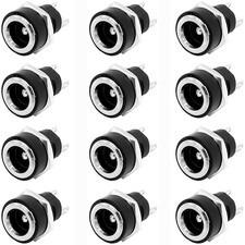 12 Pieces 5.5mmx2.1mm 2 Pins DC Power Jack Female Panel Mounting Connector So