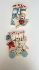 Vintage IRMI Wood Light Switch Covers Circus Theme So Cute!!