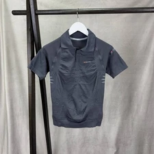 X-BIONIC Men Gray Thermal Short-Sleeve Polo Base Layer Size M