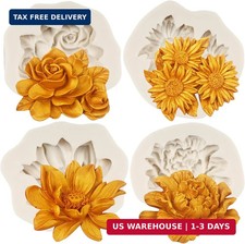 Rose Flower Silicone Mold Sunflower Peony Flower Fondant Mold Lotus Flowers Sili