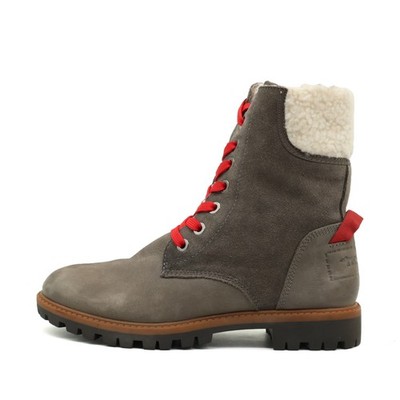 Tamaris Damen Winterstiefel Stiefel Grau Leder Mittel Profilsohle Comfort EU 37