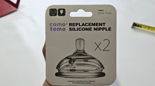 Como Tomo Replacement Silicone Nipple 2-Pack 1 Hole 0-3 Mo Slow Flow