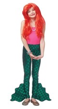 Under the Sea Girls Green Mermaid Tail Costume Pants Size Small 4-6