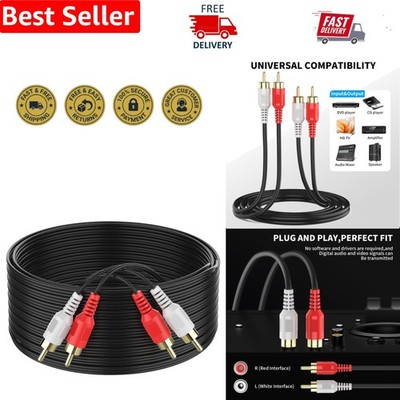 High-Quality 6ft RCA Stereo Cable | Weatherproof Design for Indoor/Outdoor Use
