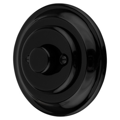 Unterputz Porzellan Retro LED Drehdimmer Druckschalter I Serie PR1 schwarz