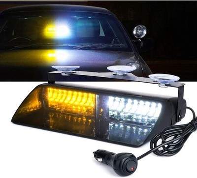 High-Visibility Amber White LED Strobe Light for Trucks and Cars - 10x5.5in