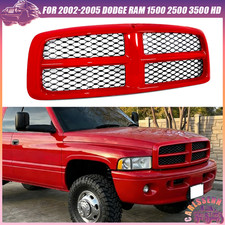 Flame Red Black Grille Tradesman Style For 2002-2005 Dodge Ram 1500 2500 3500