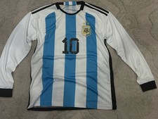 Leonel Messi #10 Argentina Long Sleeve Jersey Men's Size M Gently Used with Tags