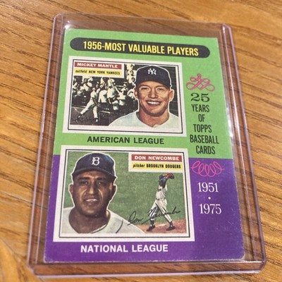 Mickey Mantle/Don Newcombe 1975 Topps # 194 EX  Vintage Yankees Dodgers!!