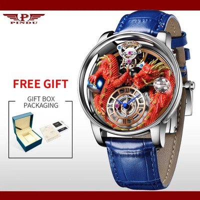 PINDU Celestial Body Series Artisanat Three Dimensional Dragon Men Watch