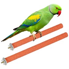 Bird Cage Perch, Parrot Grinding Claw Sticks, 10/12 Inch, Wooden, Orange, 2Pcs 