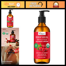 Organic Rosehip Seed Oil 100 Pure, Cold Pressed for Skin  Hair, 8 fl oz - Mois