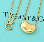 Tiffany & Co. Mini Bean Necklace 16" 18k Yellow Gold 750 Peretti Auth #8677