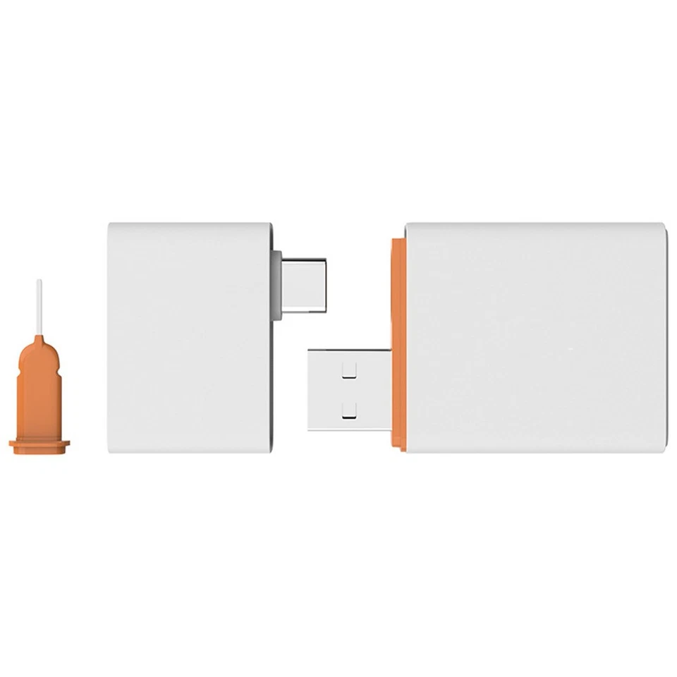 Dual USB TF nCARD NM Nano Memory Card 3.1 Type-C Card Reader Dual Port Adapter B - Image 3 of 4