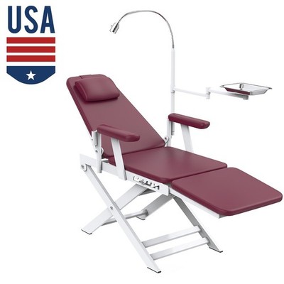 Dental Portable Folding Chair Foldable Mobile Chair with Tray & LED Light