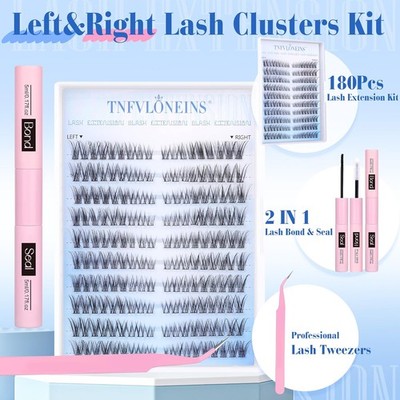 Wispy Lash Extension Kit Natural Clusters 180Pcs Individual Lashes